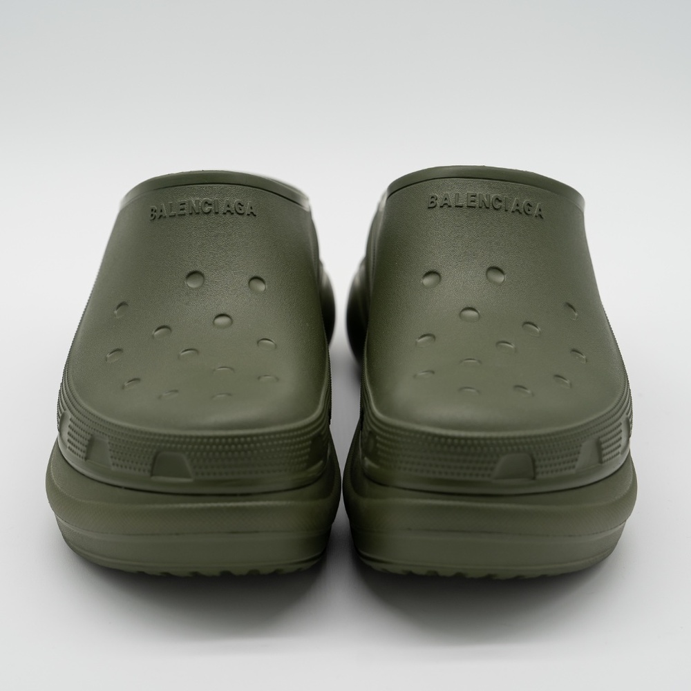 size 43 - Balenciaga Crocs Mule Green Khaki Rubber Slide Sandal Platform - Picture 2 of 12